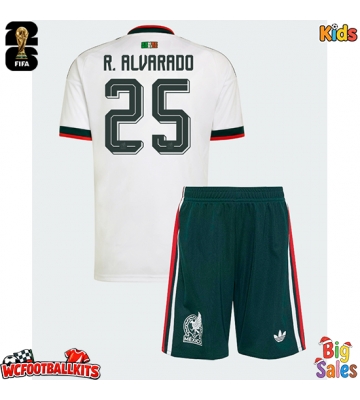 Mexico Roberto Alvarado #25 Replica Away Stadium Kit for Kids World Cup 2026 Short Sleeve (+ pants)